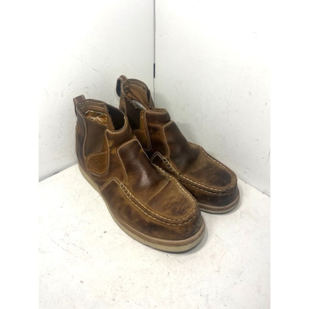 Twisted X Mens Brown Leather Moc Toe Chelsea Work Boots Size 10.5 W